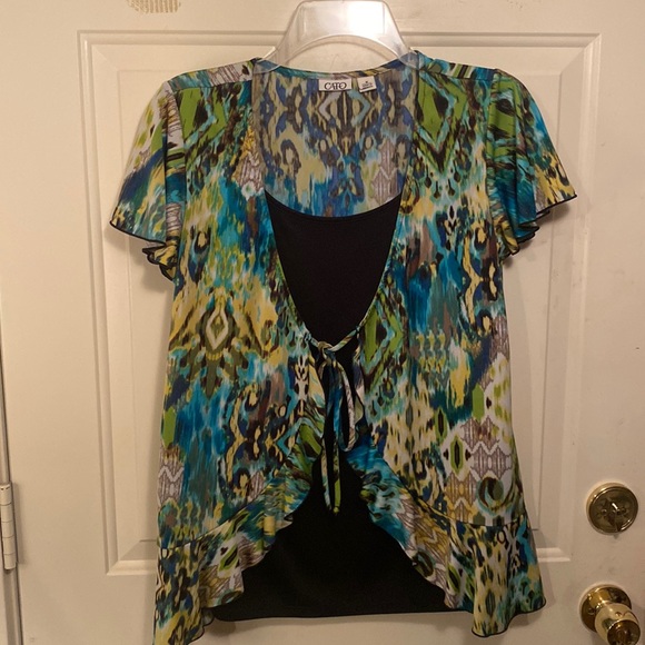 Cato Tops - Cato Multi Colored Short Sleeve Top